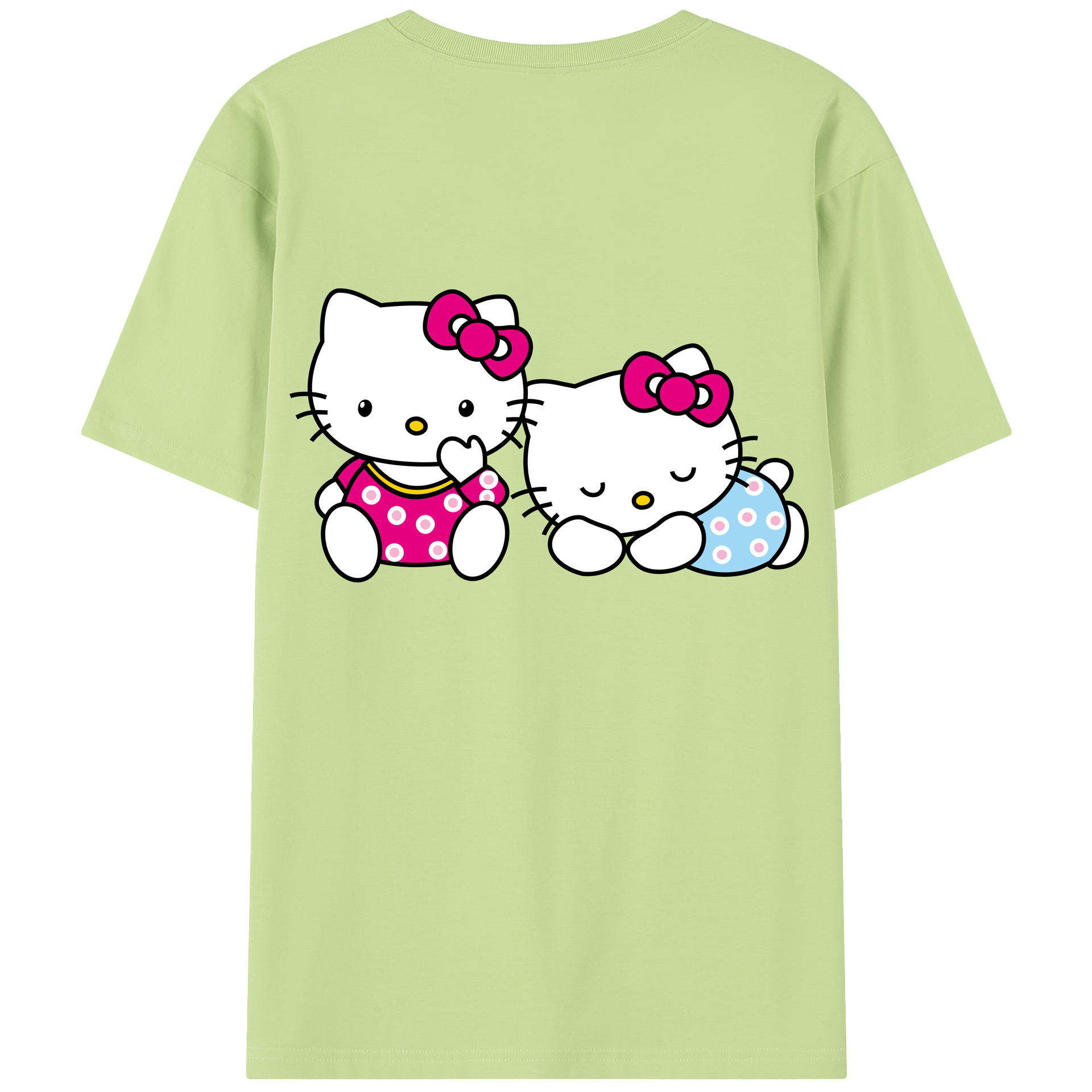 （画像用） Hello Kitty ハローキティ 綿100％半袖Tシャツ（背面プリント）